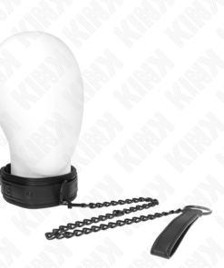 KINK - NEOPRENE BONDAGE COLLAR MODEL 2 WITH BELT 78 CM ADJUSTABLE 37.5 X 49.5 CM