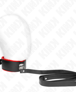 KINK - NECKLACE WITH BELT 116 CM WITH RED LEATHER STRAP ADJUSTABLE 40-48 CM X 6 CM