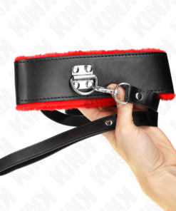 Alternative view of KINK - NECKLACE WITH BELT 116 CM WITH RED LEATHER STRAP ADJUSTABLE 40-48 CM X 6 CM