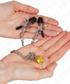 Alternative view of KINK - CHAIN NIPPLE CLAMPS WITH HORN PENDANT 30 CM