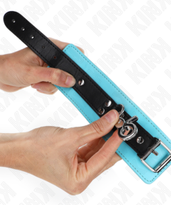 Alternative view of KINK - PREMIUM LOCKABLE WRIST RESTRAINTS BLACK / BLUE ADJUSTABLE 21-28 CM X 5.5 CM