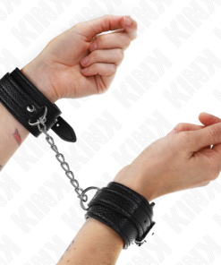 KINK - SNAKE PATTERN WRIST RESTRAINTS BLACK ADJUSTABLE 20-28 CM X 5.4 CM