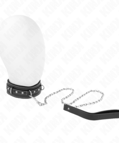 KINK - PVC LEATHER NECKLACE WITH BELT 105 CM RHINESTONE RIVET 41.5 X 4 CM