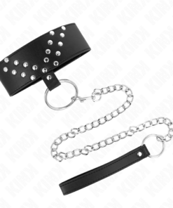 Alternative view of KINK - NECKLACE WITH BELT 65 CM WITH V RIVET ADJUSTABLE 36-43 CM X 5 CM