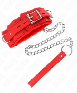 Alternative view of KINK - COLLAR WITH LEASH 65 CM WITH RESTRICTIONS RED 36-42 CM X 5.5 CM