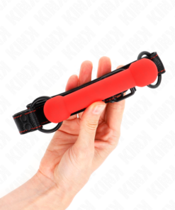 Alternative view of KINK - BONE GAG WITH LEATHERETTE STRAP RED ADJUSTABLE 41-57 CM