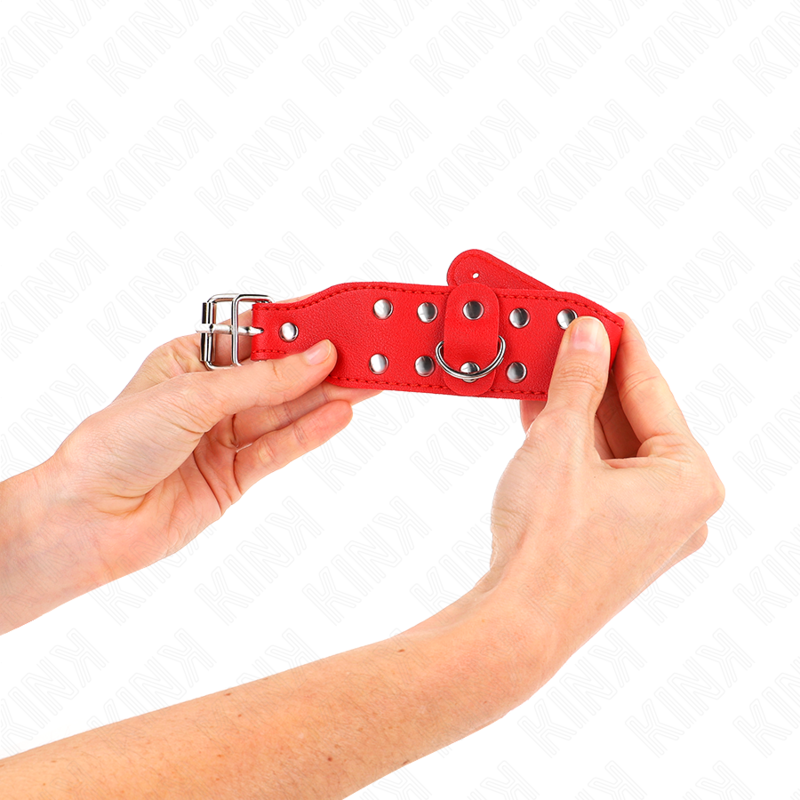 KINK - WRISTBANDS WITH DOUBLE LINE OF ADJUSTABLE STUDS RED - Image 4