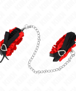 Alternative view of KINK - LACE ELASTIC WRIST RESTRAINTS RED HEART DETAILS ADJUSTABLE 22-35 CM