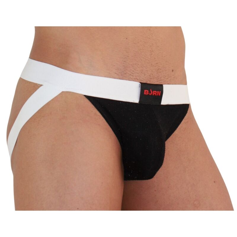 BURN - 004 JOCK SHINY BLACK / WHITE S - Image 2