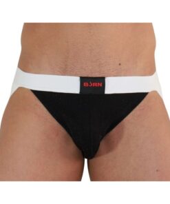 BURN - 004 JOCK SHINY BLACK / WHITE S