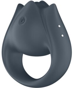 Alternative view of SATISFYER - PERFECT PAIR 2 MULTIVIBRATOR 2 IN 1 PENIS RING AND FINGER STIMULATOR GREY