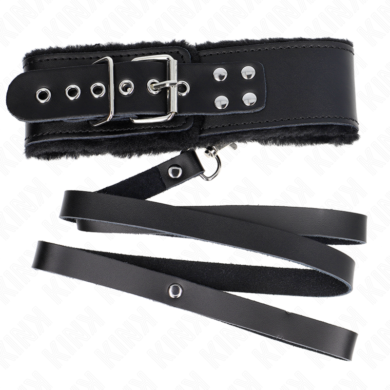 KINK - NECKLACE WITH BELT 116 CM WITH BLACK LEATHER STRAP ADJUSTABLE 40-48 CM X 6 CM - Image 5