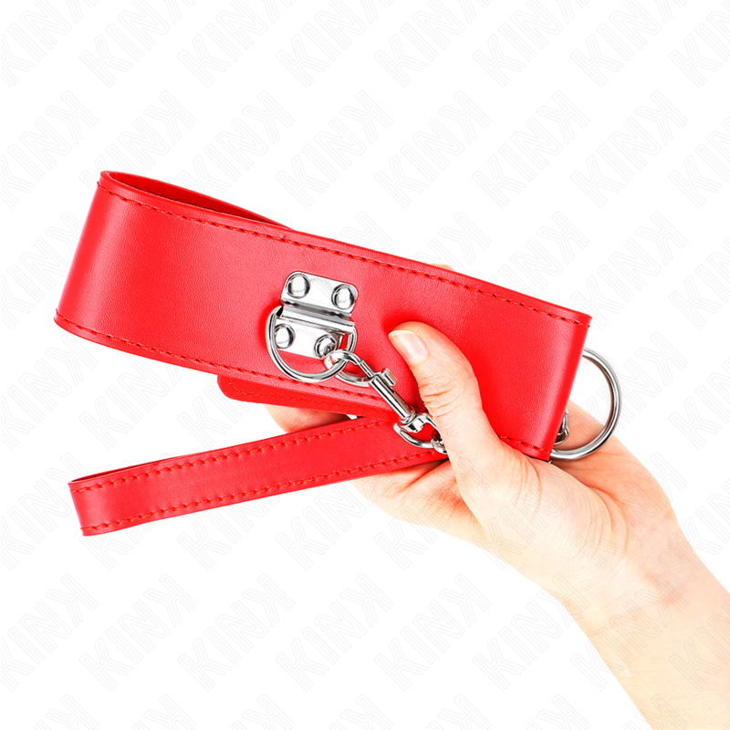 KINK - NECKLACE WITH BELT 65 CM WITH WIDE RED STRAP ADJUSTABLE 33.5-41 CM X 5 CM - Image 4