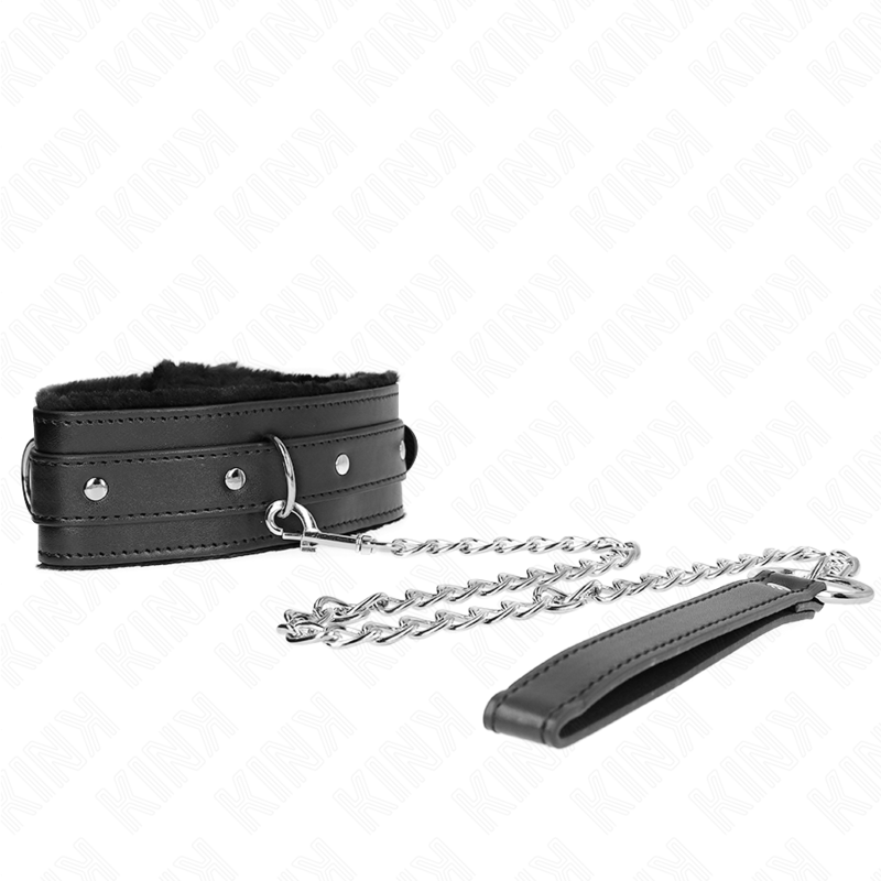 KINK - COLLAR WITH LEASH 65 CM WITH RESTRICTIONS BLACK 36-42 CM X 5.5 CM - Image 3