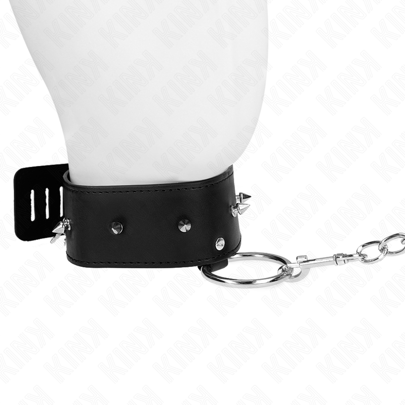 KINK - NECKLACE 65 CM WITH LEASH WITH SILVER STUDS MODEL 2 ADJUSTABLE 36-43 CM X 5 CM - Image 3