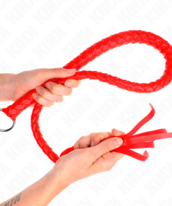 KINK - SNAKE WHIP WITH RED HAND RING 65 CM