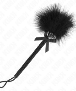 KINK - NYLON ROPE WAND WITH TICKLE FEATHERS AND BLACK BOW 25 CM