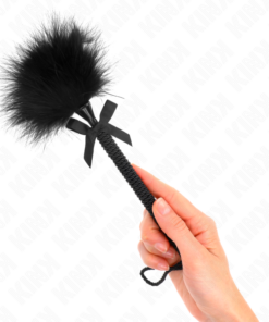 KINK - NYLON ROPE WAND WITH TICKLE FEATHERS AND BLACK BOW 25 CM