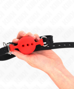 Alternative view of KINK - FULL SILICONE GAG 55 x 2 CM WITH 4.5 CM BALL SIZE M RED ADJUSTABLE 35-51 CM