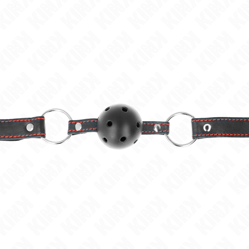 KINK - HOLLOW HARD BLACK BALL GAG MODEL 2 65 x 2.5 CM - Image 4