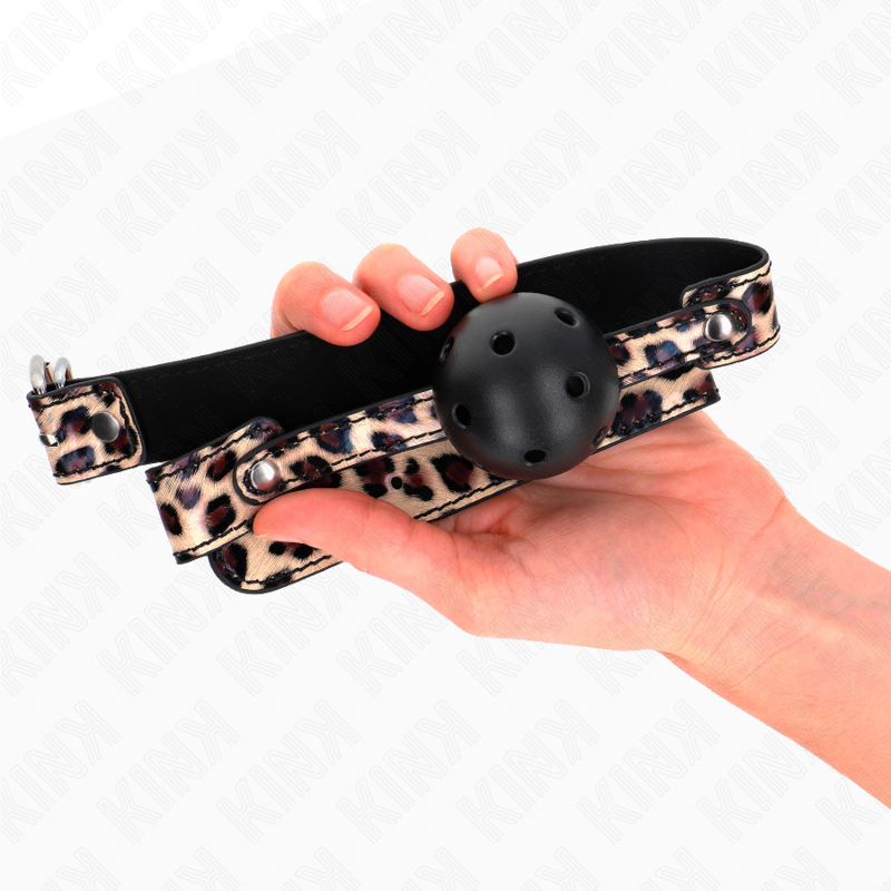 KINK - LEOPARD BREATHABLE BALL 4.5 CM GAG 65 x 2.5 CM - Image 3