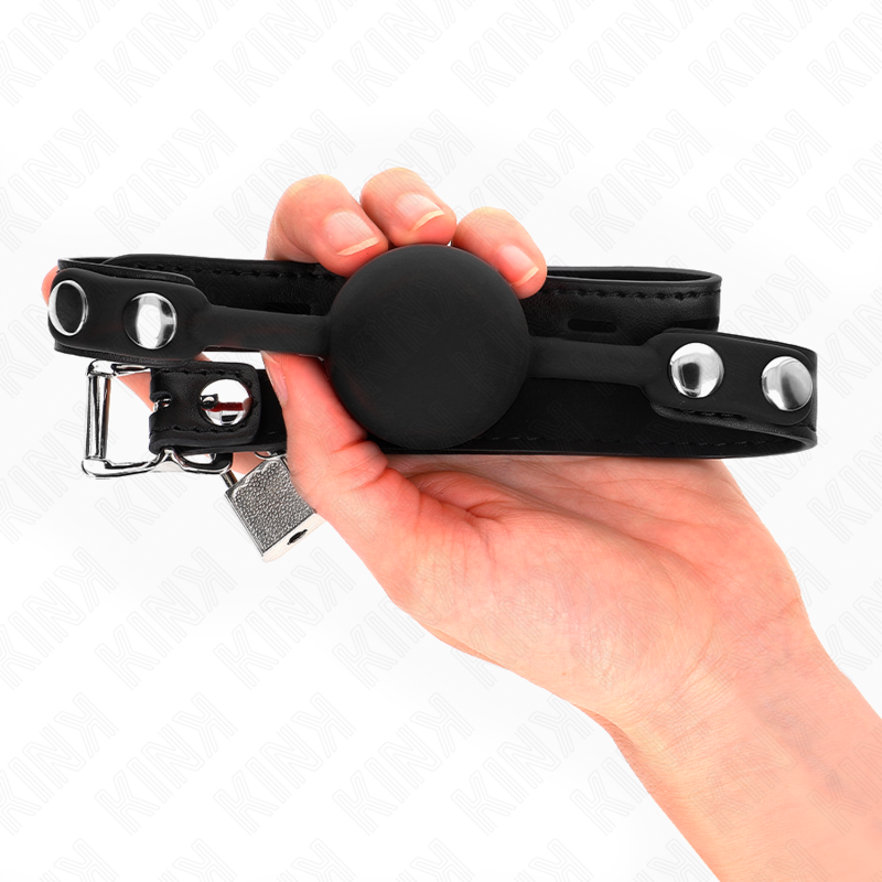 KINK - MODEL 1 SILICONE BALL 4 CM GAG WITH LOCK 60 x 2 CM - Image 3