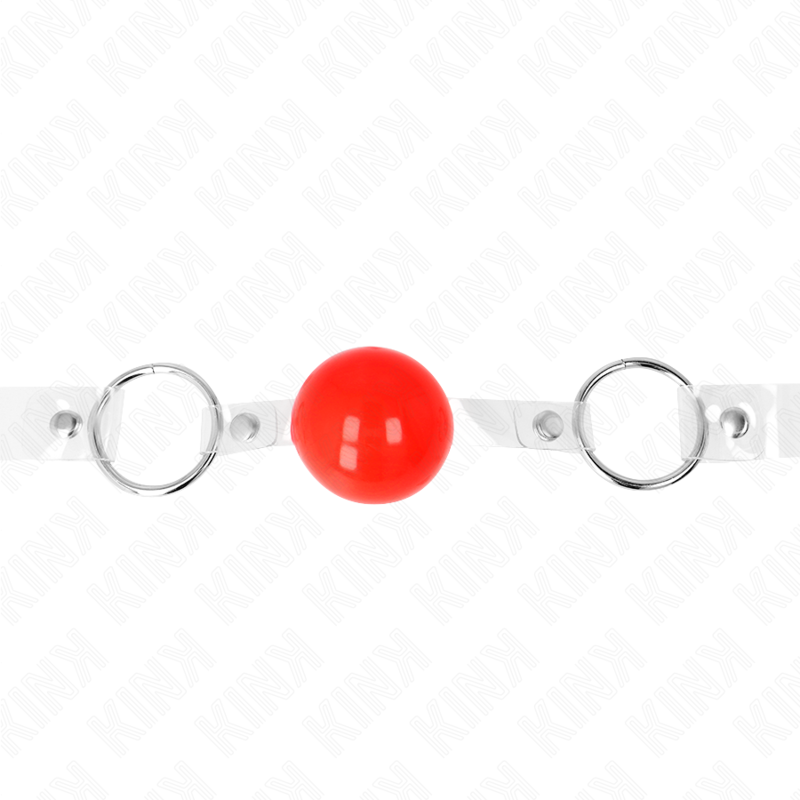 KINK - RED TRANSPARENT PVC BALL 4 CM GAG ADJUSTABLE - Image 4
