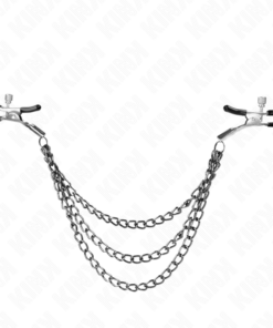 Alternative view of KINK - NIPPLE CLAMPS WITH 3 CHAINS BLACK 20/23/28 CM