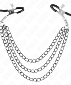KINK - NIPPLE CLAMPS WITH 3 CHAINS BLACK 20/23/28 CM