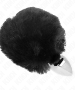 Alternative view of KINK - STAINLESS STEEL PLUG 7 x 3 CM WITH BLACK FAUX FUR RABBIT TAIL 8 CM