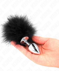 KINK - STAINLESS STEEL ANAL PLUG 11 x 7 CM WITH FEATHER 11 CM