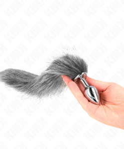 KINK - ANAL PLUG SIZE S 7 X 3 CM WITH SYNTHETIC TAIL 40 CM GREY