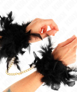 KINK - FEATHER HAND CUFFS WITH GOLD CHAIN MODEL 1