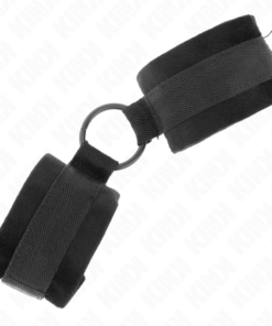 Alternative view of KINK - BEGINNER FUR HAND CUFFS 25 CM WITH O-RING 4 CM BLACK ADJUSTABLE 15-25 CM