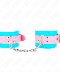 Alternative view of KINK - CUTE WRIST RESTRAINTS BLUE / PINK ADJUSTABLE 16-28 CM X 5 CM