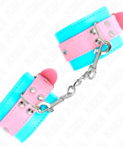 Alternative view of KINK - CUTE WRIST RESTRAINTS BLUE / PINK ADJUSTABLE 16-28 CM X 5 CM