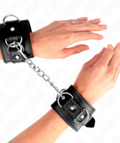 KINK - 3 D-RING WRIST RESTRAINTS ADJUSTABLE BLACK 17.5-25 CM X 6 CM