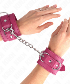 KINK - 3 D-RING WRIST RESTRAINTS ADJUSTABLE PINK 17.5-25 CM X 6 CM