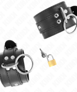 Alternative view of KINK - O-RING LOCKED WRIST RESTRAINTS BLACK ADJUSTABLE 20-28 CM X 5.5 CM