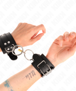 KINK - O-RING LOCKED WRIST RESTRAINTS BLACK ADJUSTABLE 20-28 CM X 5.5 CM