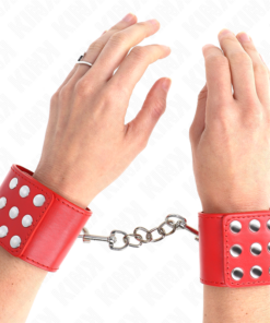 KINK - WRIST RESTRAINTS WITH SNAP FASTEN RED ADJUSTABLE 19-24 CM X 5.5 CM