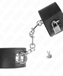 Alternative view of KINK - WRIST RESTRAINTS WITH PADLOCK CLOSURE BLACK ADJUSTABLE 16-23 CM X 5.5 CM