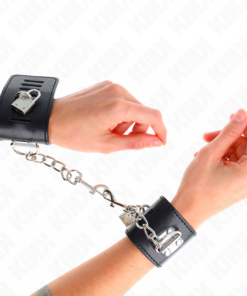 KINK - WRIST RESTRAINTS WITH PADLOCK CLOSURE BLACK ADJUSTABLE 16-23 CM X 5.5 CM