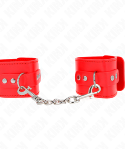 KINK - WRIST RESTRAINTS WITH PADLOCK CLOSURE RED ADJUSTABLE 16-23 CM X 5.5 CM