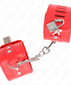 Alternative view of KINK - WRIST RESTRAINTS WITH PADLOCK CLOSURE RED ADJUSTABLE 16-23 CM X 5.5 CM