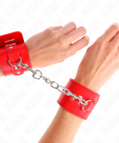 KINK - WRIST RESTRAINTS WITH PADLOCK CLOSURE RED ADJUSTABLE 16-23 CM X 5.5 CM