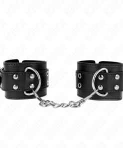 Alternative view of KINK - DOUBLE BUCKLE WRIST RESTRAINTS BLACK ADJUSTABLE 19-26 CM