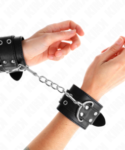 KINK - DOUBLE BUCKLE WRIST RESTRAINTS BLACK ADJUSTABLE 19-26 CM