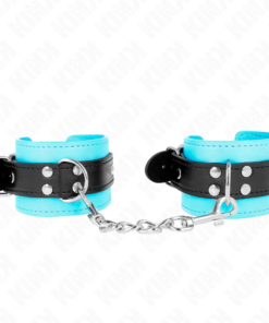 Alternative view of KINK - HOOK WRIST RESTRAINTS BLUE FUR LINED ADJUSTABLE 20-28 CM X 5.5 CM