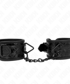 KINK - DIAMOND PATTERN WRIST RESTRAINTS BLACK ADJUSTABLE 17-26 CM X 5.5 CM